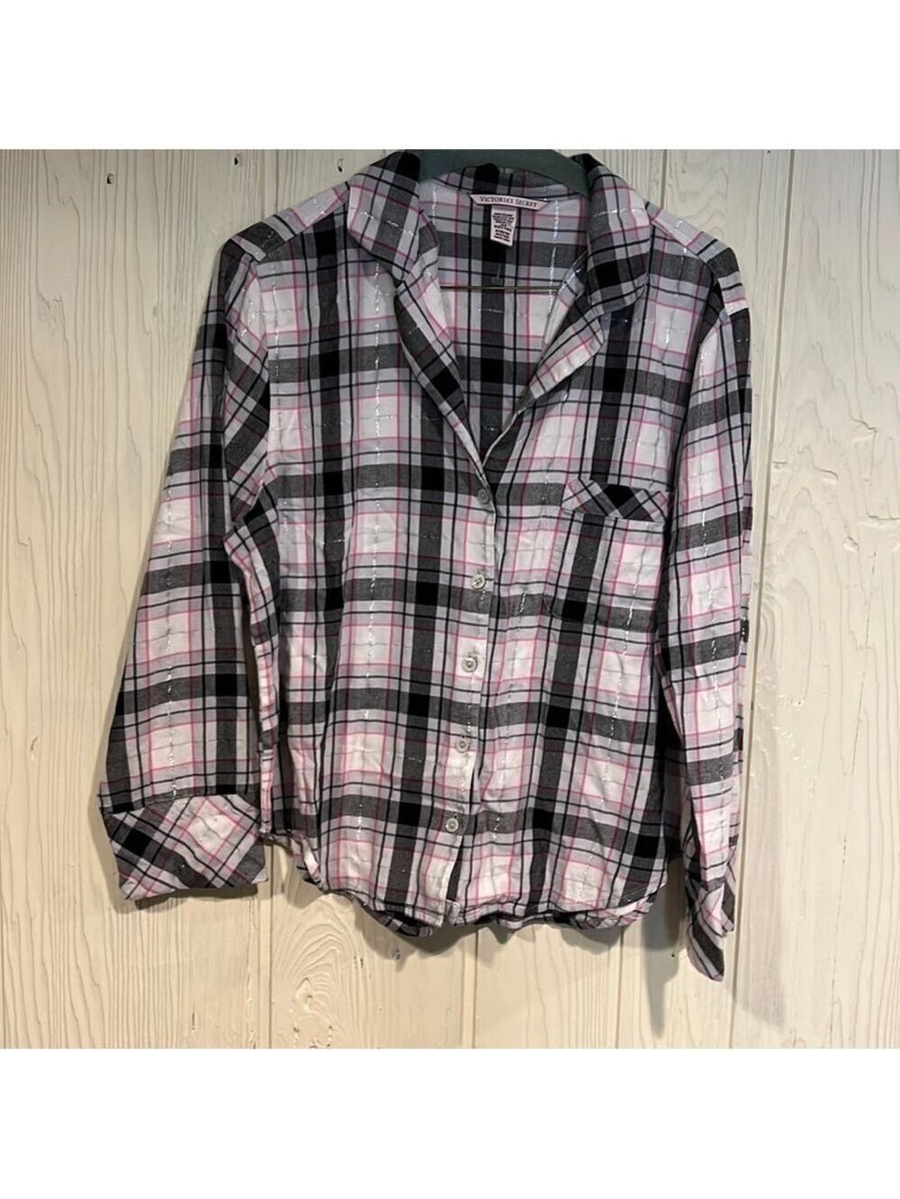 Victoria’s Secret plaid long sleeve blouse size medium
